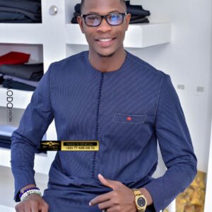 semi costume africain bleu marrine