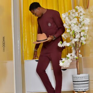 Semi costume africain bordeaux